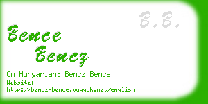 bence bencz business card